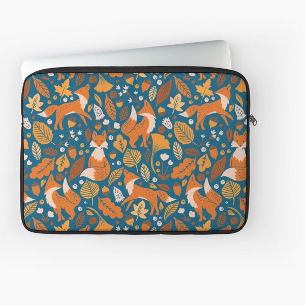 Item preview, Fox in Autumn Foliage - Blue designed and sold by latheandquill.