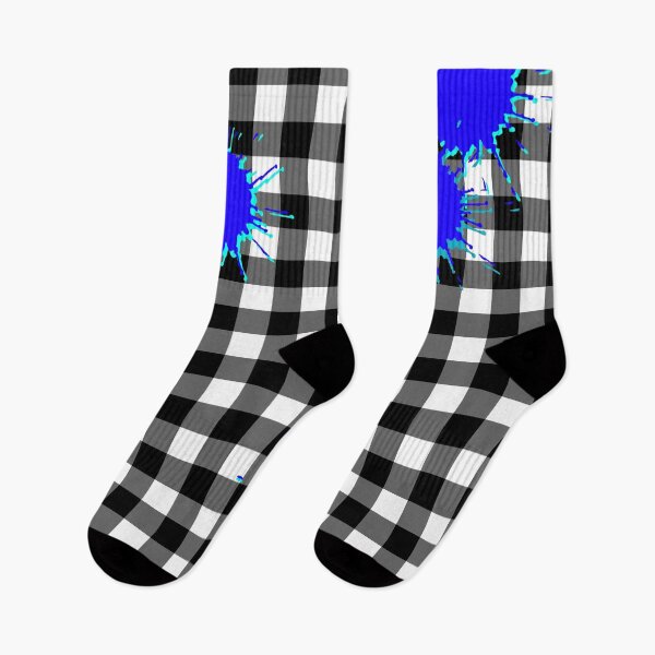 Item preview, Gingham with blue ink spots designed and sold by MHen.