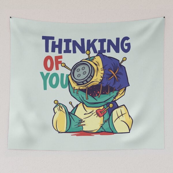 Item preview, Thinking of You // Funny Voodoo Doll Cartoon designed and sold by SLAG-Creative.
