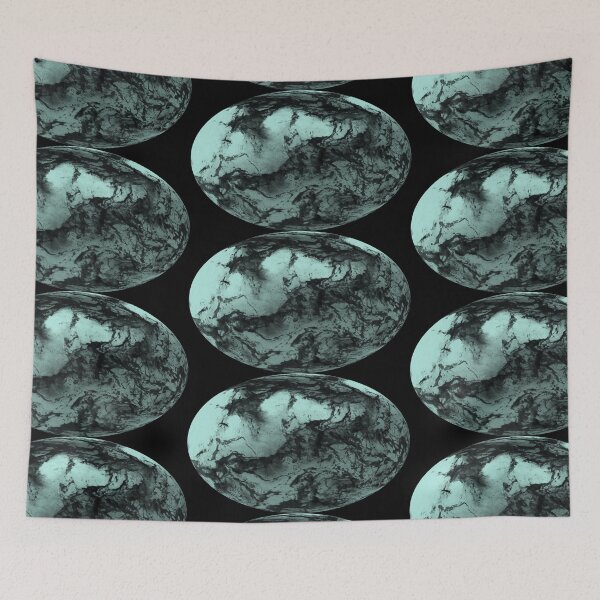 Item preview, Spooky Weird Design, Featuring Tones of Turquoise and Black - Oval Shape designed and sold by FoxyParrot.
