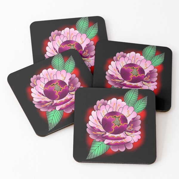 Item preview, Pink peony tattoo style designed and sold by springcitygingr.