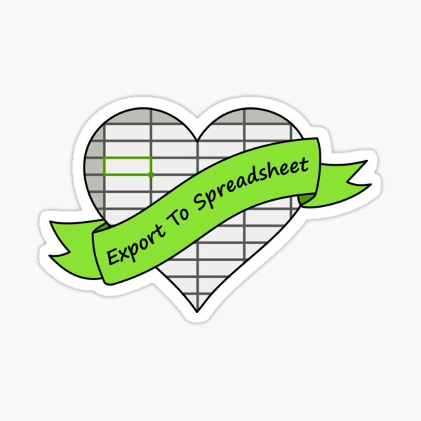 Export to Spreadsheet Heart Sticker