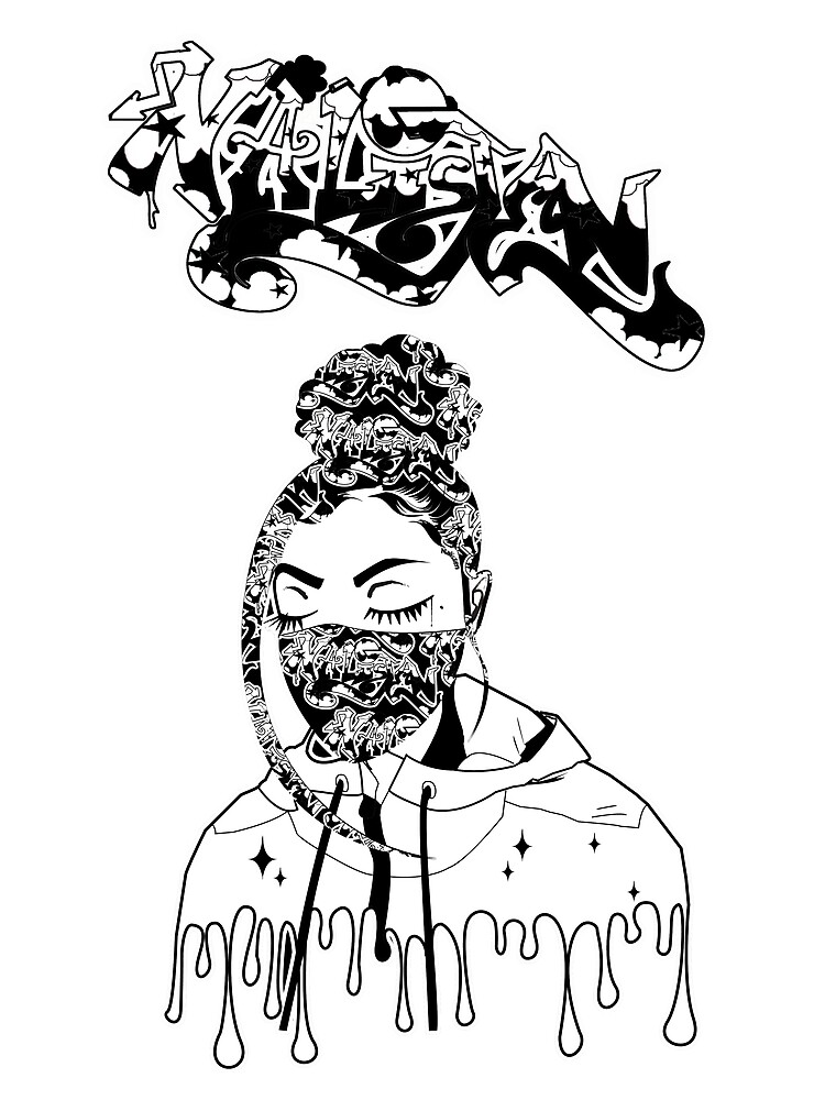 "Hoodie Girl, Talijuano Charactor inspired by Raptile Music" Poster for