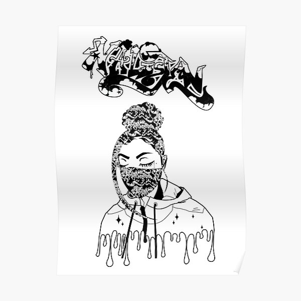 "Hoodie Girl, Talijuano Charactor inspired by Raptile Music" Poster for