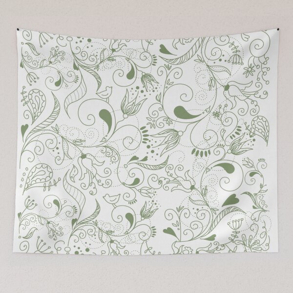 Item preview, Line Floral Pattern | Green  designed and sold by mareabello.