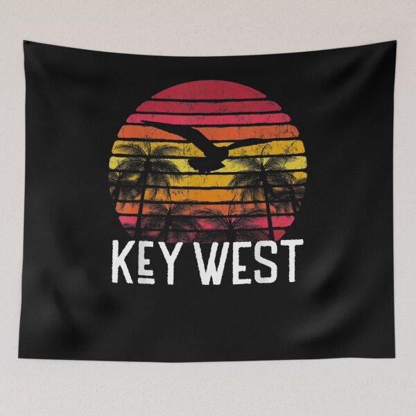 Item preview, Key West Florida Vintage Retro Beach Palm Tree Surf Sunset designed and sold by patsa4.