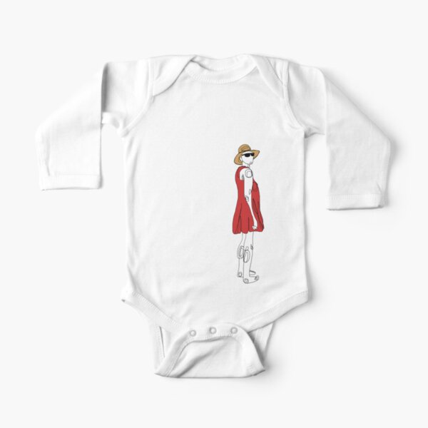 Girl in sundress Long Sleeve Baby One-Piece