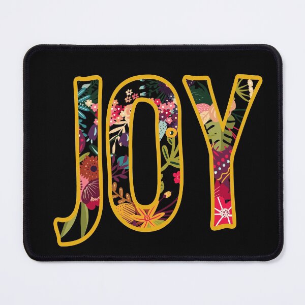 Item preview, JOY (bold letters in bright floral pattern) designed and sold by Ofeefee.