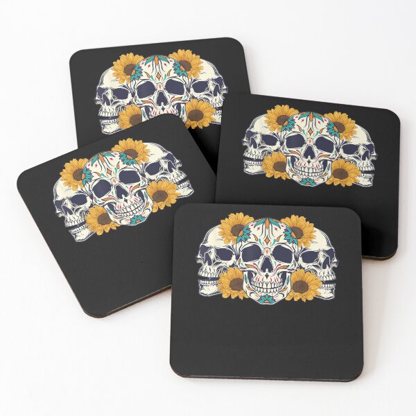 Item preview, Yellow Flowers Hippie Skull Florist Gift Beautiful Sunflower designed and sold by vivanbess.