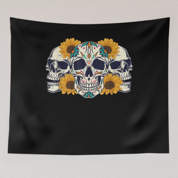 Item preview, Yellow Flowers Hippie Skull Florist Gift Beautiful Sunflower designed and sold by vivanbess.