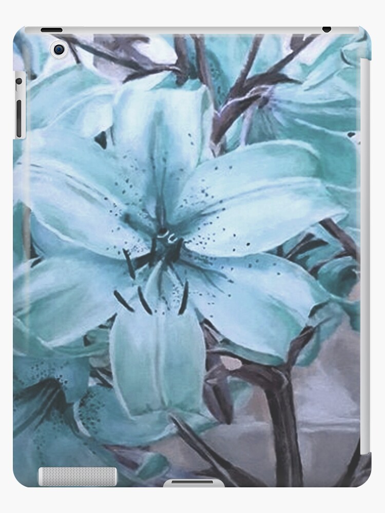 Funda y vinilo para iPad «Pintura acrílica de lirio azul pastel -  Cottagecore Aesthetic» de MarinaGorban | Redbubble