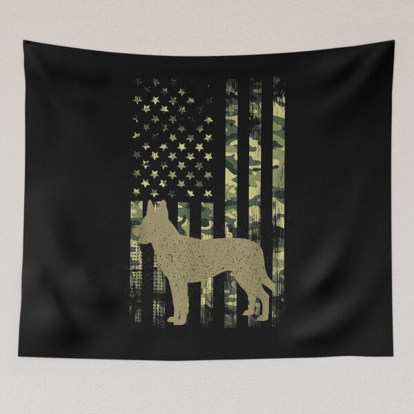 Item preview, Vintage Hunting Dog Camouflage Usa Army Flag Dutch Shepherd designed and sold by patsa4.