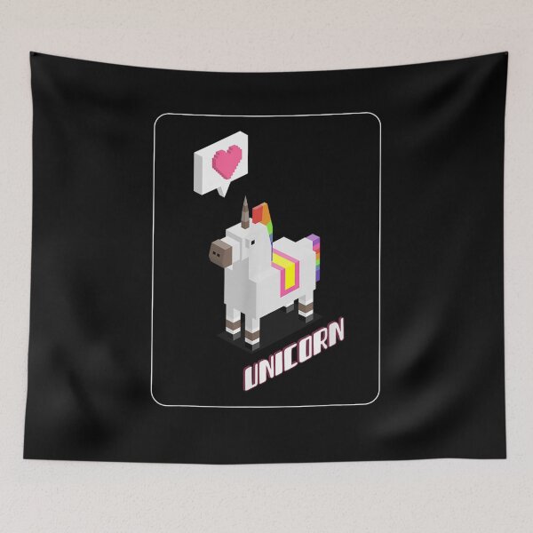 Item preview, Isometric Unicorn Illustration Heart Geometric Drawing designed and sold by nancyholly.