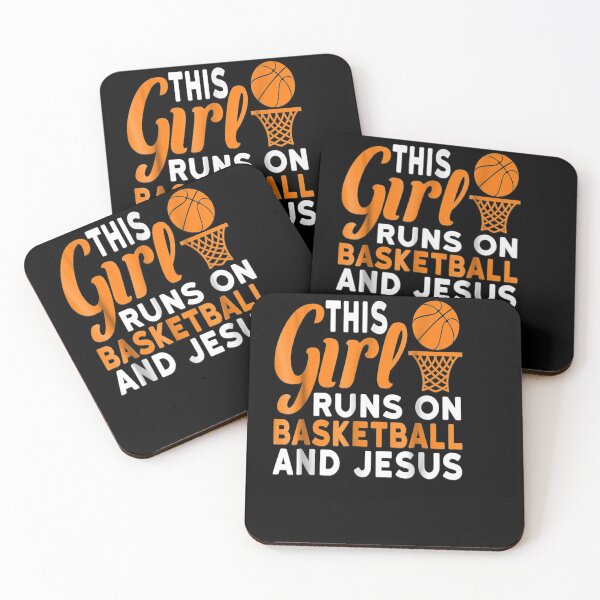 Item preview, This Girl Runs On Basketball And Jesus Graphic designed and sold by vivanbess.