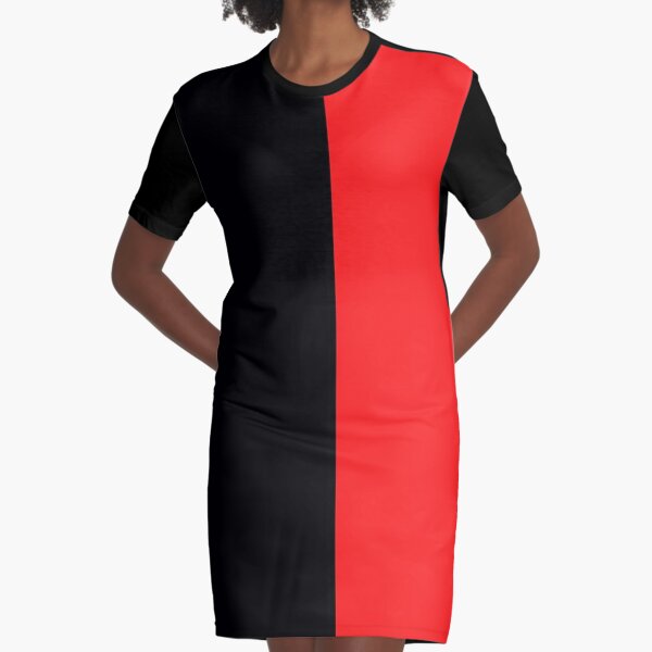 Half Black Half Red Graphic T Shirt Dress For Sale By Gatugi Redbubble