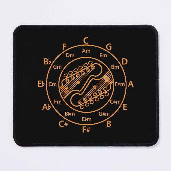 Item preview, Circle of Fifths Electric Guitar Headstock Outlines Orange designed and sold by nightsworthy.