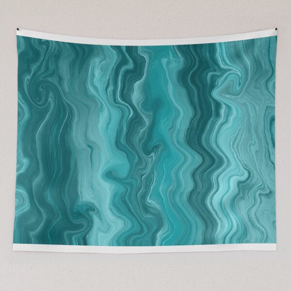 Artikelvorschau, Liquid Marble Abstract Teal Psychedelic entworfen und verkauft von fashopera.
