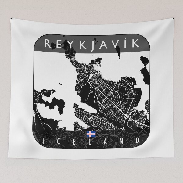 Item preview, REYKJAVIK MAP ICELAND designed and sold by hatimelhag.