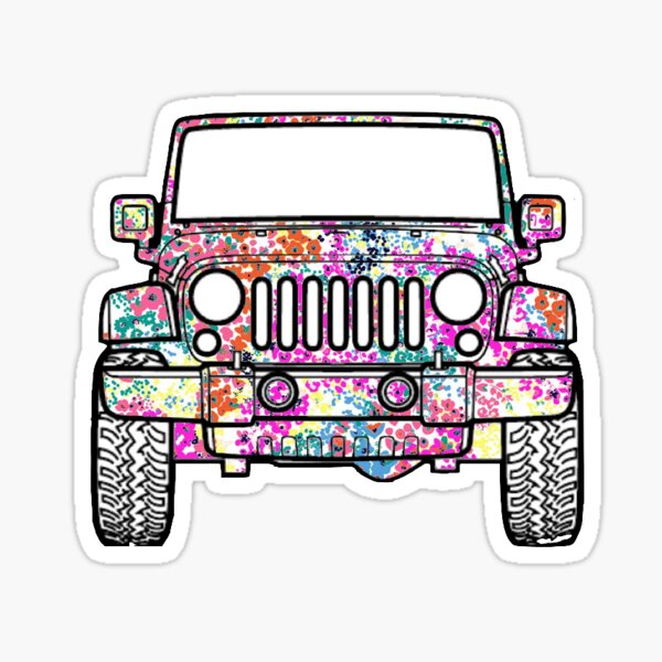 Floral Jeep Decal Sticker