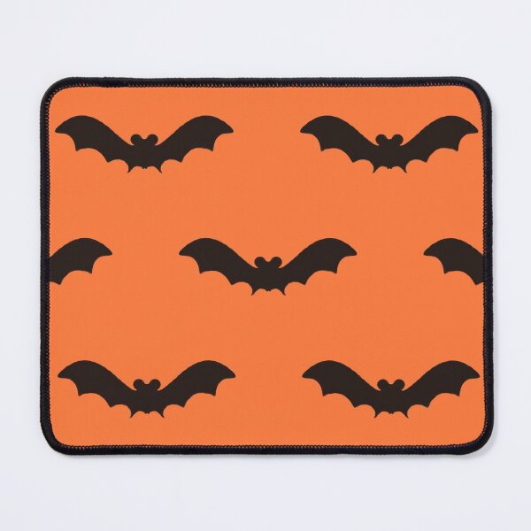 Item preview, Halloween orange and black spooky and scary bats repeated pattern . designed and sold by Tanuja Sharma.