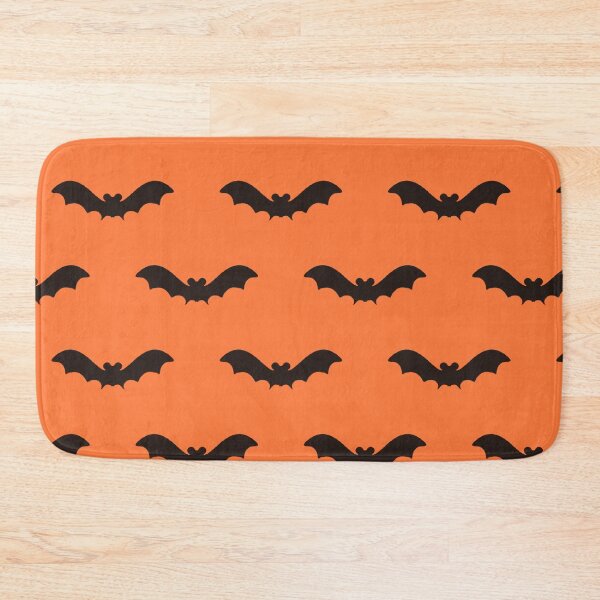 Item preview, Halloween orange and black spooky and scary bats repeated pattern . designed and sold by Tanuja  Sharma.