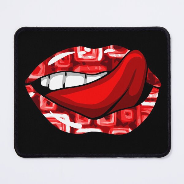 Item preview, Artistic Abstract Red Pattern Lips with Red Tongue - by Iskybibblle designed and sold by Iskybibblle.
