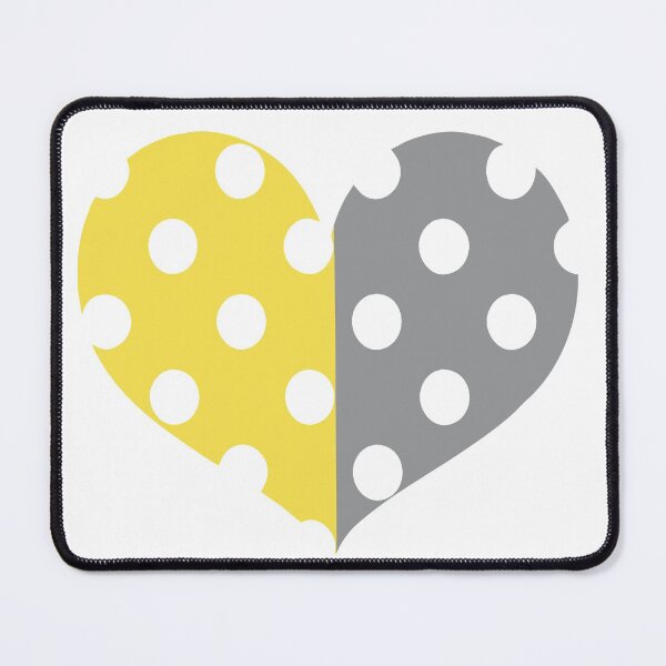 Item preview, COLOR OF THE YEAR 2021 - ULTIMATE GRAY AND ILLUMINATING YELLOW POLKA DOT HEART HEART designed and sold by Iskybibblle.