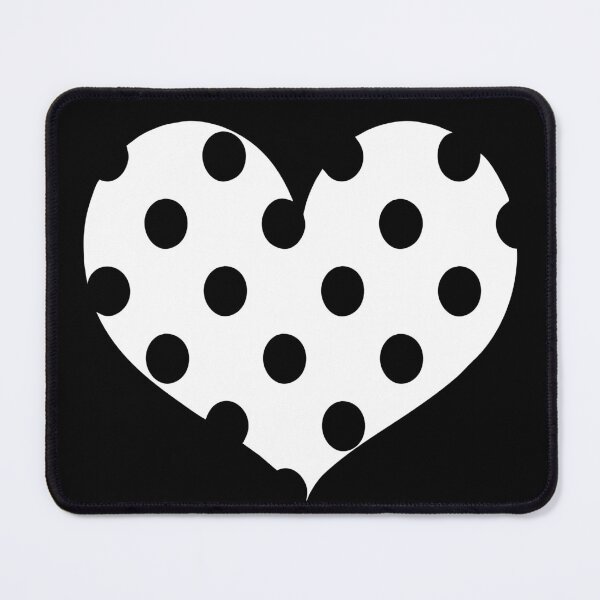 Item preview, PLAIN WHITE ON BLACK BACKGROUND POLKA DOT HEART -CUTE HEART DESIGN FOR STICKERS AND T-SHIRTS BY ISKYBIBBLLE designed and sold by Iskybibblle.