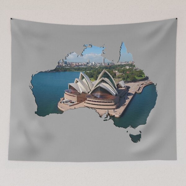 Item preview, Australia Sydney Opera House Map Photography designed and sold by aventi24.