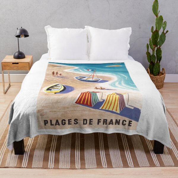 Aperçu de l'œuvre 1962 FRANCE Affiche de Voyage Plages créée et vendue par retrographics.