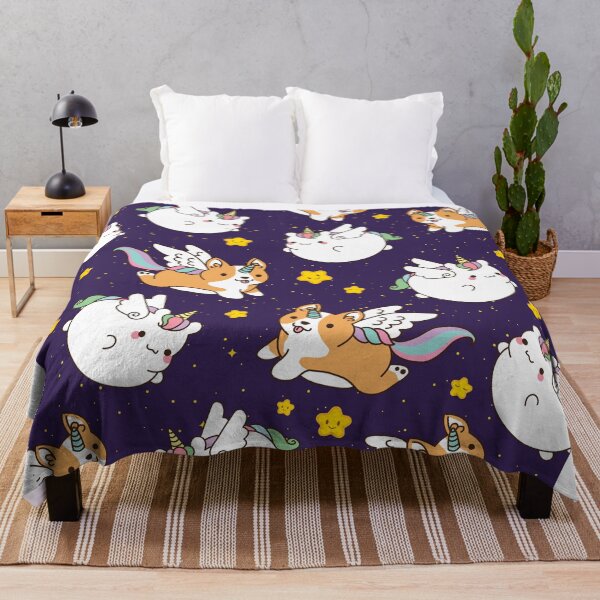 Item preview, Unicorn and Corgi Unicorn Flying in the Sky designed and sold by mintcorner.