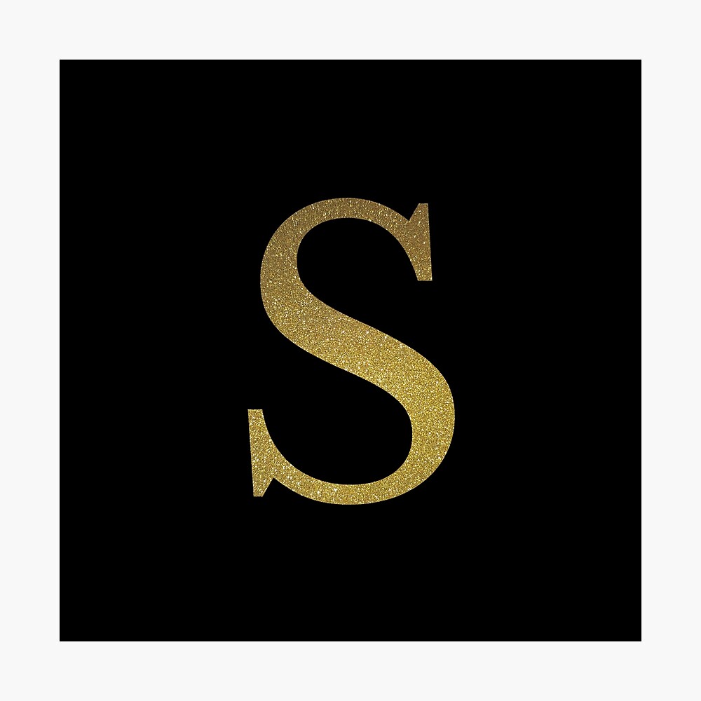 letter s gold glitter poster for sale by funstudio redbubble