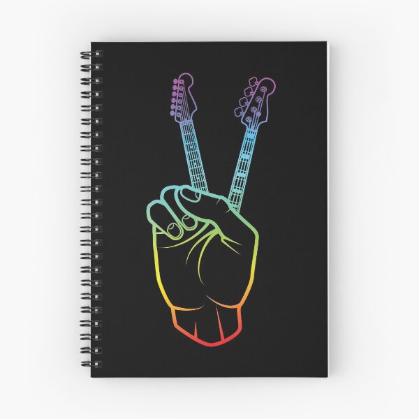 Item preview, Guitar and Bass Outline Hand Peace Sign Colorful Theme designed and sold by nightsworthy.