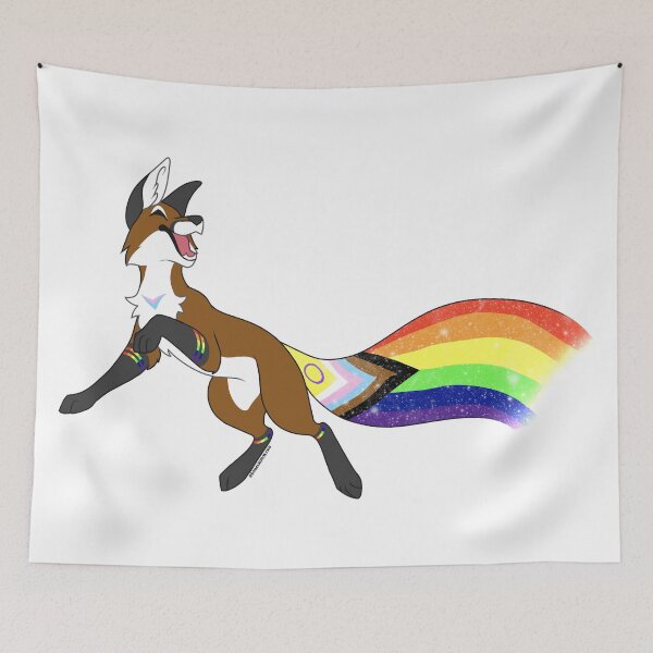 Item preview, LGBTQ+ Pride Fox 2.0 designed and sold by inumaru-hokashi.