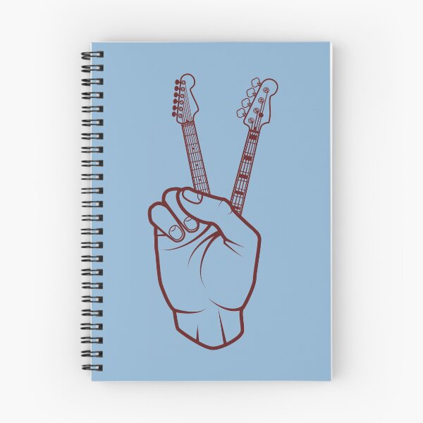 Item preview, Guitar and Bass Outline Hand Peace Sign Light Theme designed and sold by nightsworthy.
