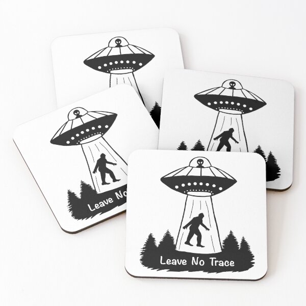 Item preview, Leave No Trace Bigfoot & Alien - Black & White designed and sold by EcoElsa.