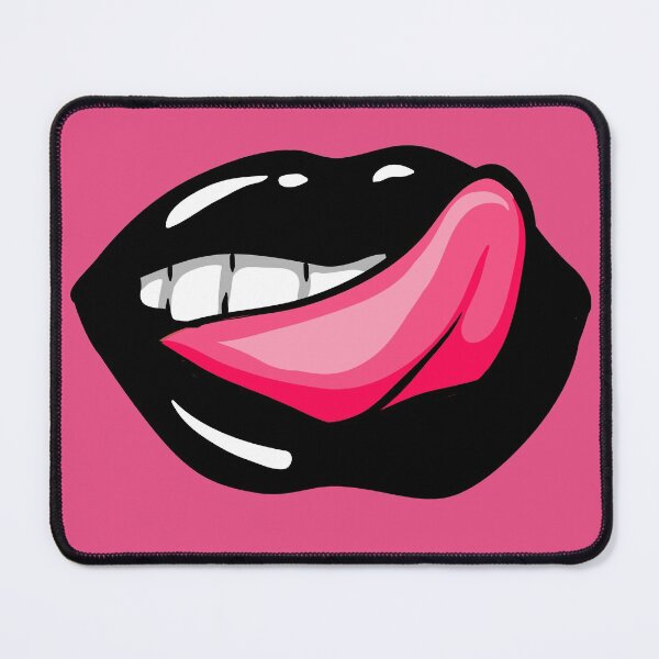 Item preview, Artistic Abstract Black Lips with Pink Tongue - by Iskybibblle designed and sold by Iskybibblle.