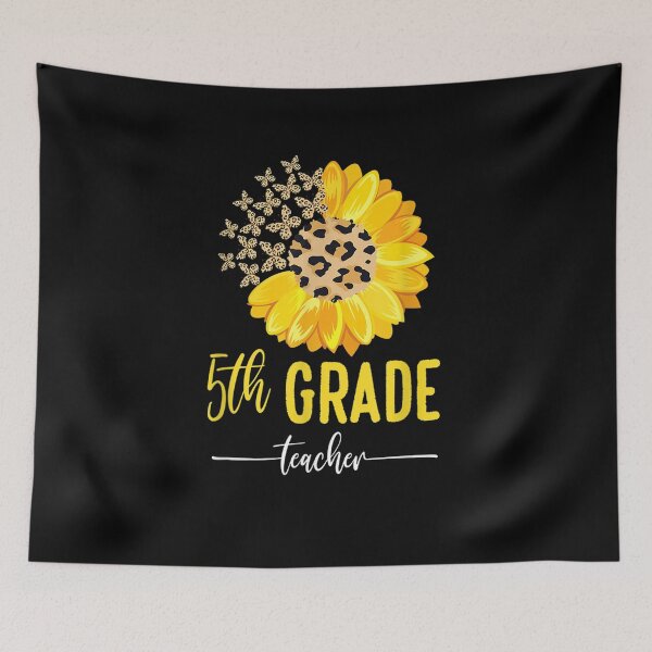 Item preview, Leopard Handwriting Teacher 5th Grade Sunflower Butterfly designed and sold by patsa4.