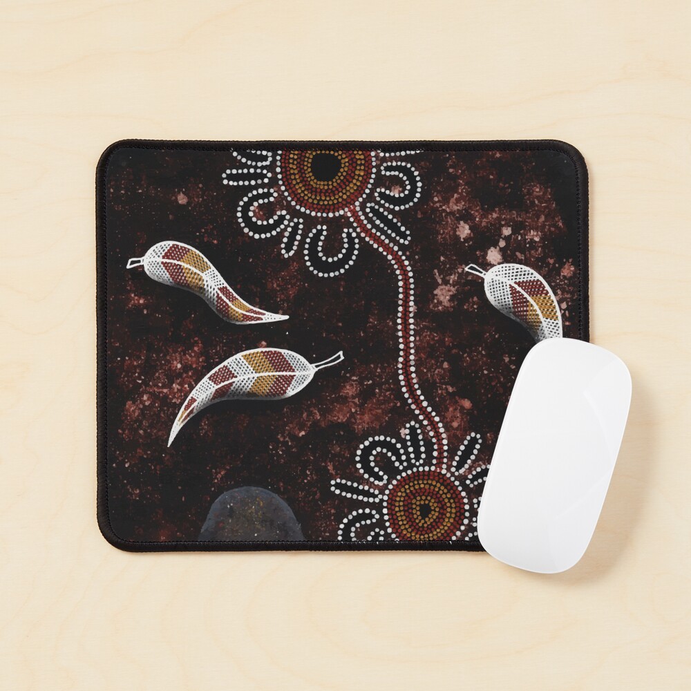 "Authentic Aboriginal Art Fallen Leaves " Mouse Pad for Sale by