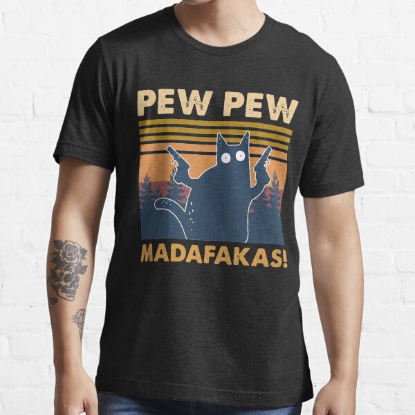 Vintage Retro schwarze Katzenbank Pew Madafakas Essential T-Shirt