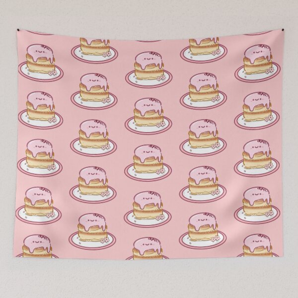 Item preview, Kawaii japanese sakura fluffy souffle pancake design sticker  designed and sold by Marie-c-doodles.