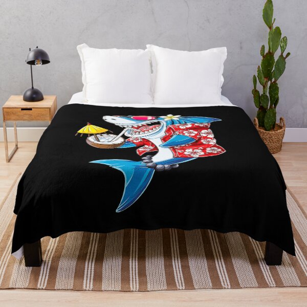 Aperçu de l'œuvre Requin Hawaïen Drôle Aloha Hawaii Beach créée et vendue par ClareMadelane.