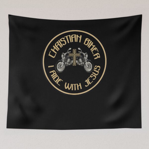 Item preview, Christian Religious Christian Biker I Ride With Jesus designed and sold by patsa4.