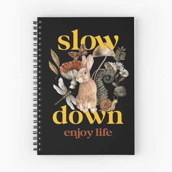 Item preview, Cottagecore Aesthetic Slow Down Enjoy Life Rabbit Mushrooms designed and sold by Uppercase Tees.