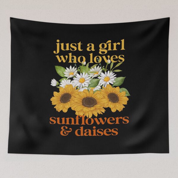 Item preview, Just A Girl Who Loves Sunflowers and Daises Cottagecore designed and sold by Uppercase Tees.