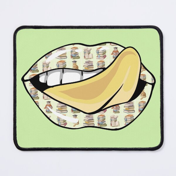 Item preview, Artistic Abstract Book Pattern Lips with Yellow Tongue - by Iskybibblle designed and sold by Iskybibblle.