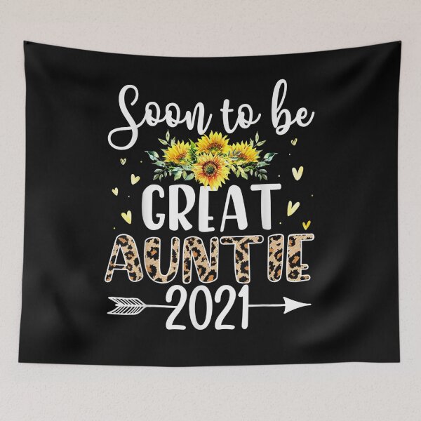 Item preview, Soon To Be Great Auntie 2021 Leopard Print Sunflower designed and sold by patsa4.