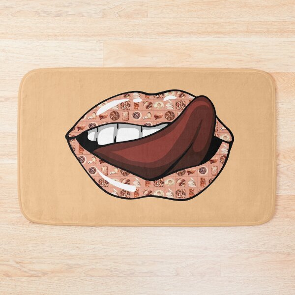 Item preview,  Artistic Abstract Bread and Pastries Pattern Lips with Brown Tongue - by Iskybibblle designed and sold by Iskybibblle.
