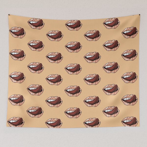 Item preview,  Artistic Abstract Bread and Pastries Pattern Lips with Brown Tongue - by Iskybibblle designed and sold by Iskybibblle.