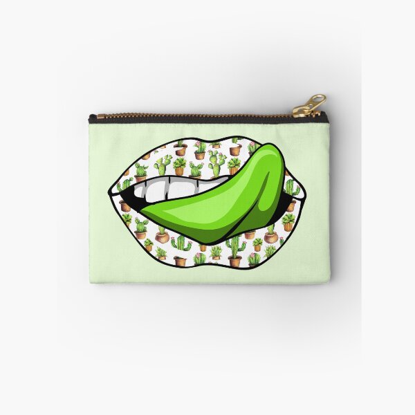 Item preview, Artistic Abstract Cactus Pattern Lips with Green Tongue - by Iskybibblle designed and sold by Iskybibblle.